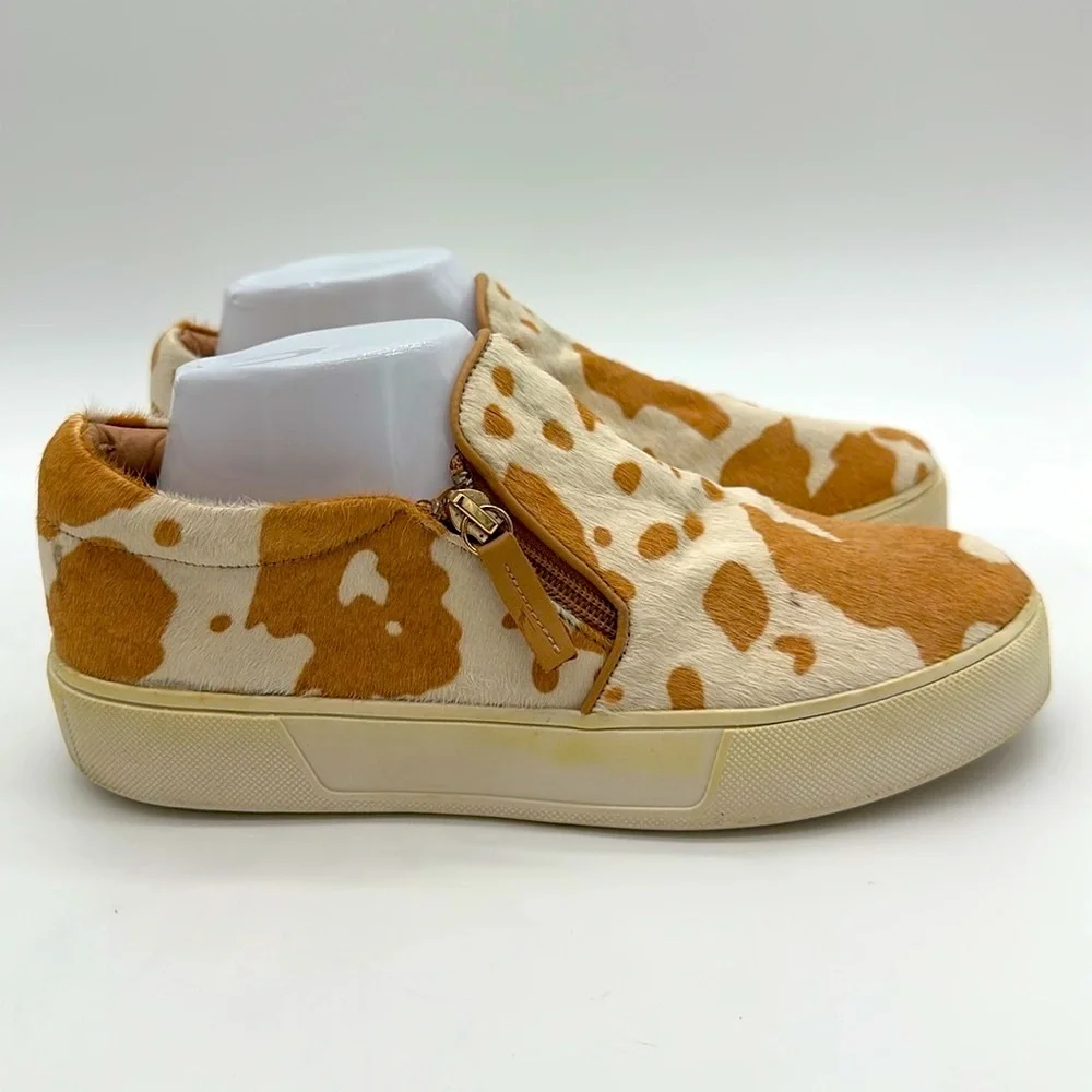 Very Volatile Animal Print Natural Tumble Hide Zip Up Slip On Shoes W Size 8.0